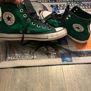 Converse Green High-Tops with Black and White Details